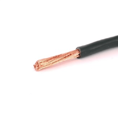 Montagesnoer 6mm², soepel klasse 5, zwart, 90 graden, haspel 100m