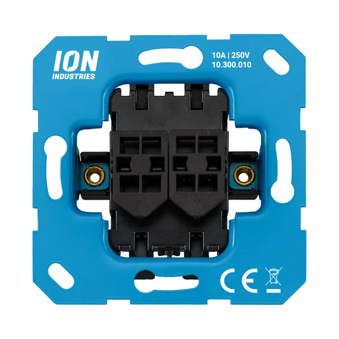 ION, wisselschakelaar 1-voudig wip/drukker, Inbouw, steekklem