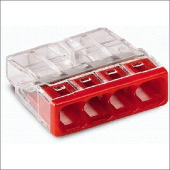 Wago, 4-voudig steeklasdoppen, 0,5-2,5mm², massieve aders.